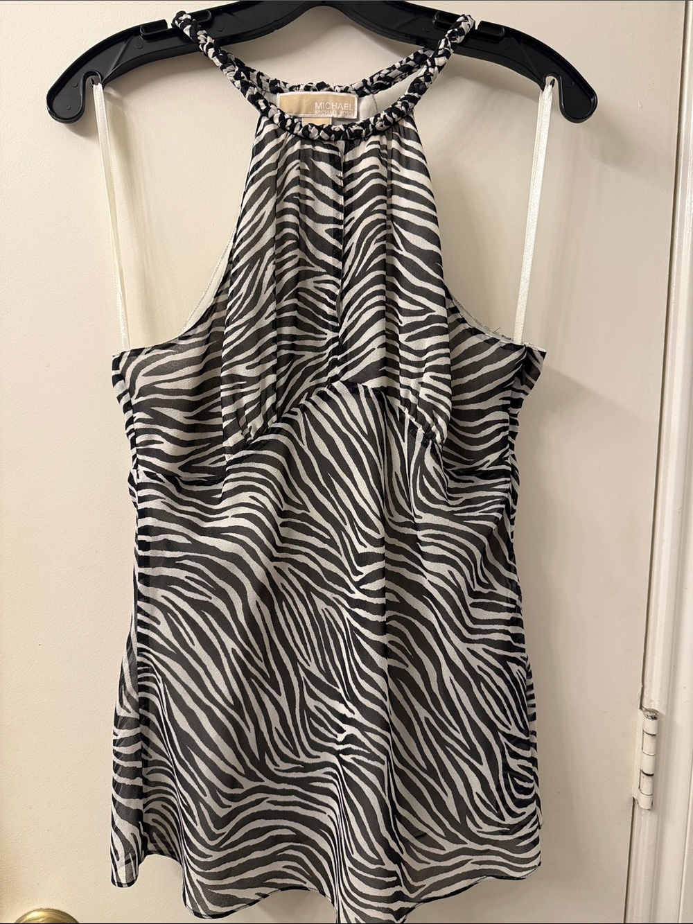 Michael Kors Zebra-Print Tank Top - Black & White
